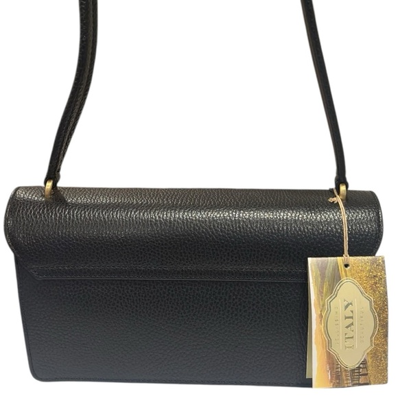 Arcadia Trapeze Pebble Leather Compact Grab Handbag Black NWT - Picture 8 of 15